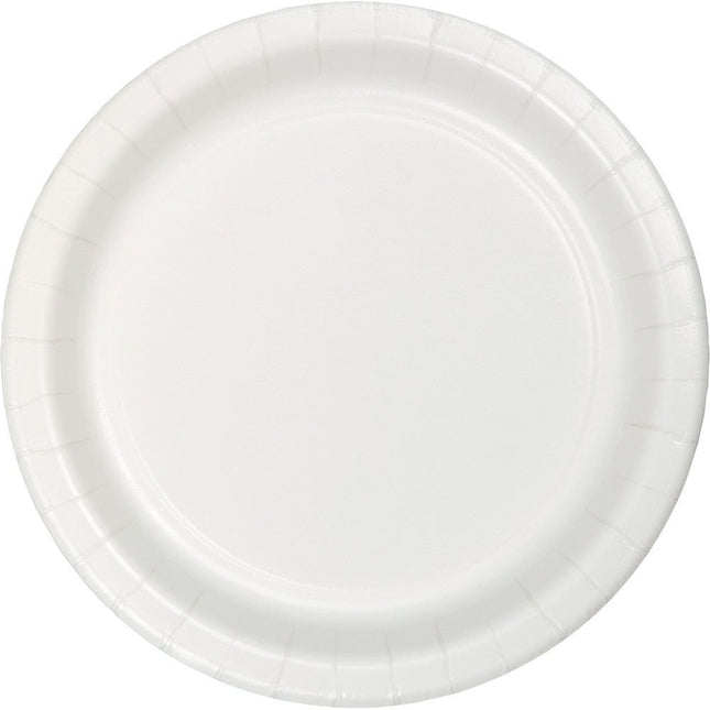 Witte Borden 23cm 24st van Creative Converting koop je bij Partywinkel