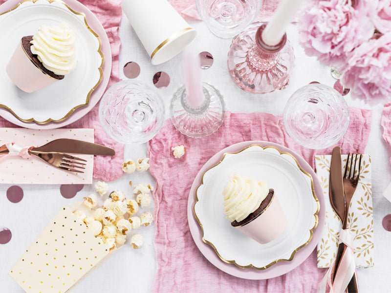 Witte Borden Gouden Rand 18,5cm 6st van Partydeco koop je bij Partywinkel