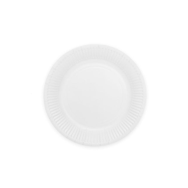 Witte Borden Papier 18cm 8st van WeFiesta koop je bij Partywinkel