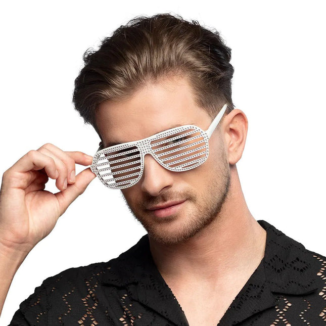 Witte Bril Gestreept van Boland koop je bij Partywinkel