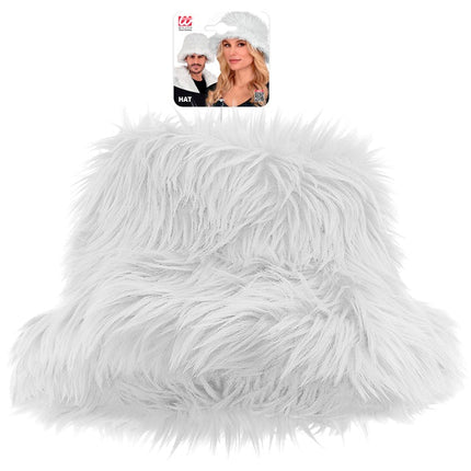 Witte Bucket Hat Pluche van Widmann koop je bij Partywinkel