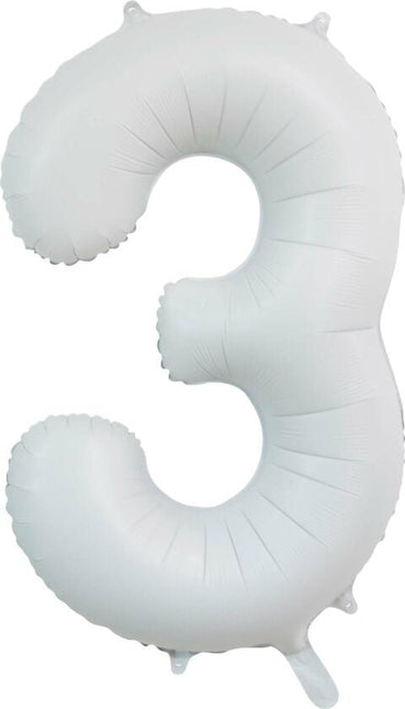 Witte Cijfer Ballon 3 Jaar Glans 86cm van WeFiesta koop je bij Partywinkel