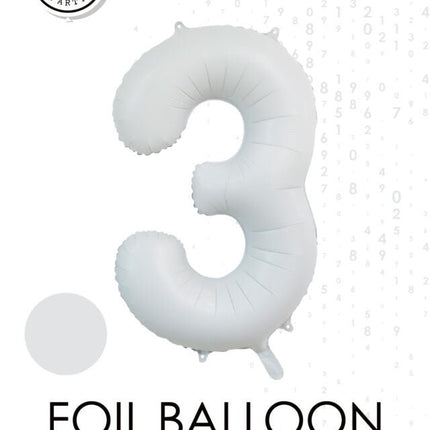 Witte Cijfer Ballon 3 Jaar Glans 86cm van WeFiesta koop je bij Partywinkel
