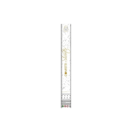 Witte Confetti Kanon 40cm van Haza Witbaard koop je bij Partywinkel