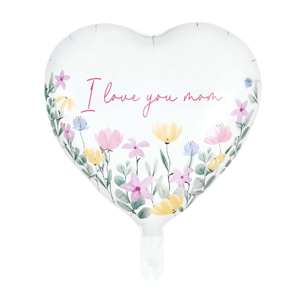 Witte Helium Ballon I Love You Mom Leeg 45cm van WeFiesta koop je bij Partywinkel