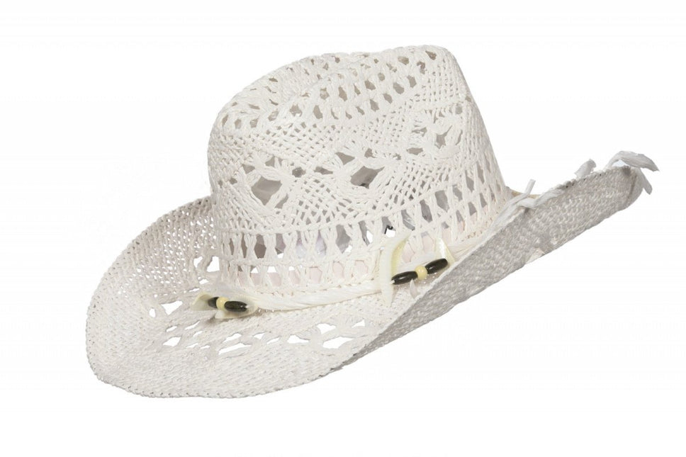 Witte Hoed Stro Dames van Wilbers & Wilbers koop je bij Partywinkel
