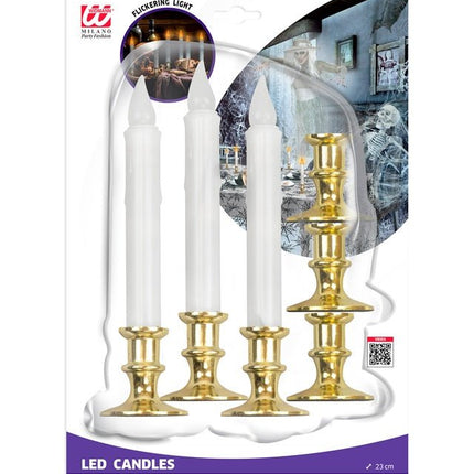 Witte Kaarsen Flikkerend Licht 6st van Widmann koop je bij Partywinkel