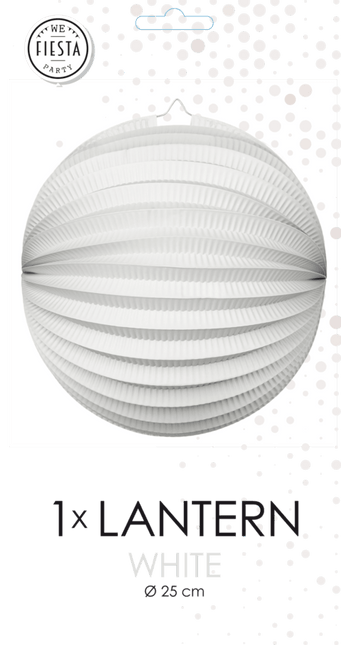 Witte Lampion 25cm van WeFiesta koop je bij Partywinkel
