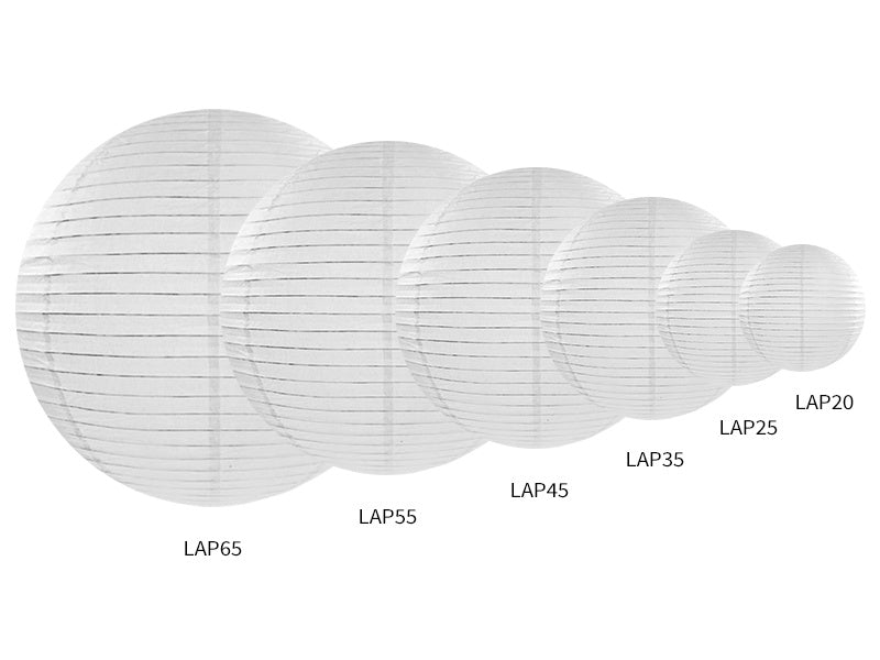 Witte Lampion Rond 20cm van Partydeco koop je bij Partywinkel