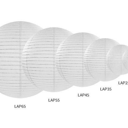 Witte Lampion Rond 45cm van Partydeco koop je bij Partywinkel