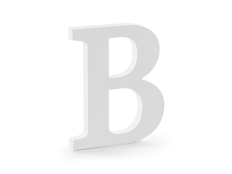 Witte Letter B Hout 20cm van Partydeco koop je bij Partywinkel
