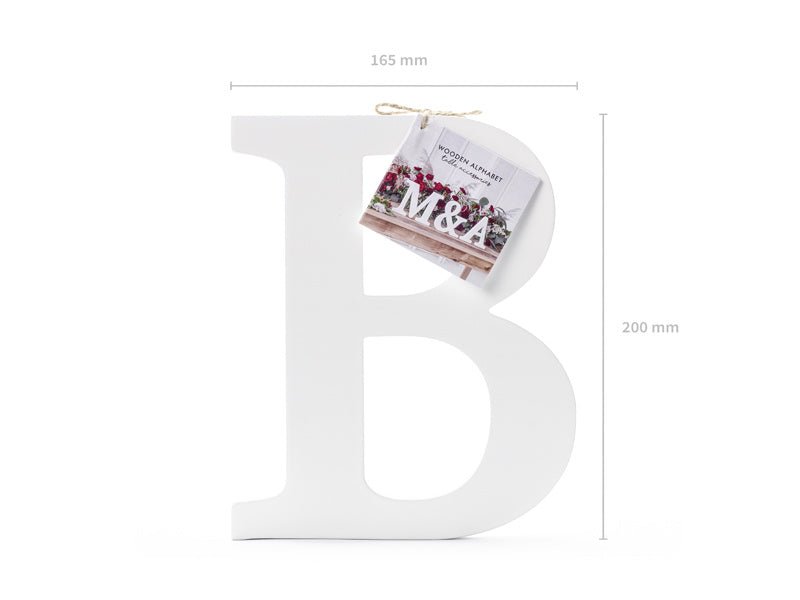 Witte Letter B Hout 20cm van Partydeco koop je bij Partywinkel