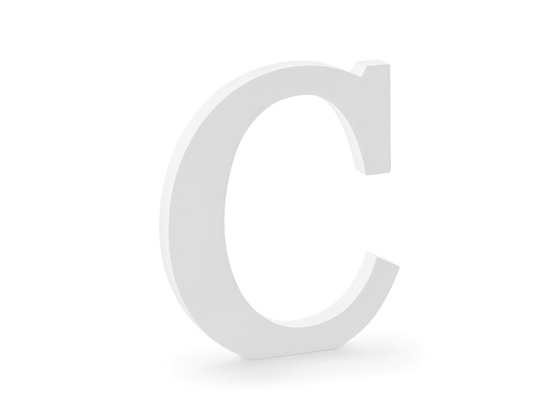 Witte Letter C Hout 20cm van Partydeco koop je bij Partywinkel