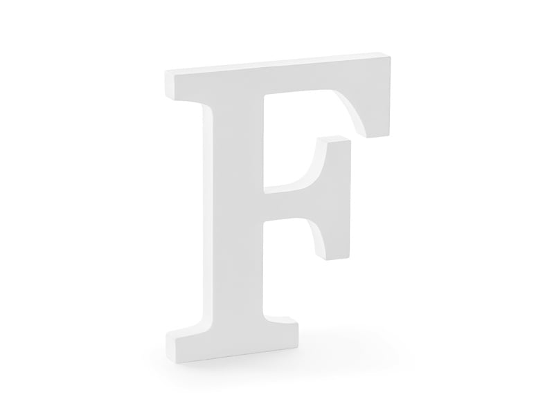 Witte Letter F Hout 20cm van Partydeco koop je bij Partywinkel
