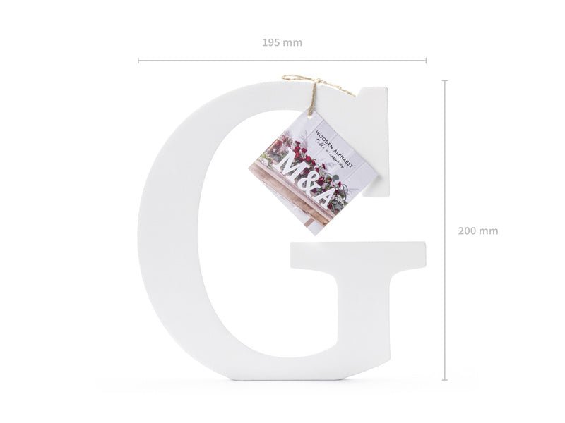 Witte Letter G Hout 20cm van Partydeco koop je bij Partywinkel