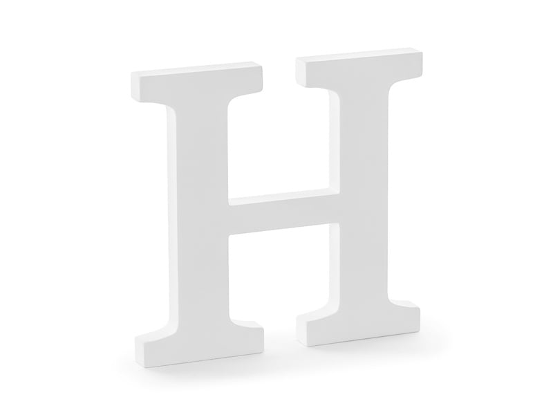 Witte Letter H Hout 21cm van Partydeco koop je bij Partywinkel