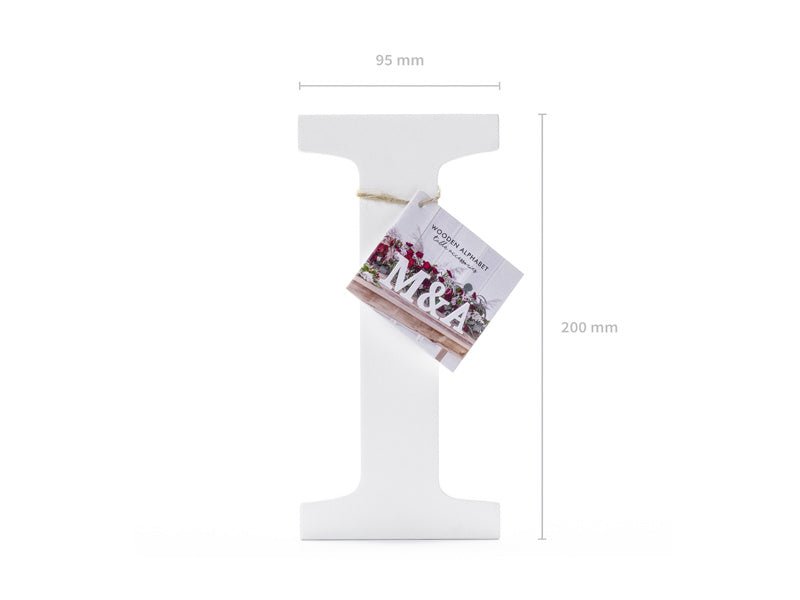 Witte Letter I Hout 20cm van Partydeco koop je bij Partywinkel