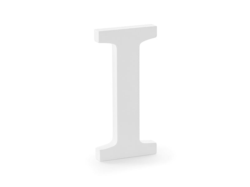 Witte Letter I Hout 20cm van Partydeco koop je bij Partywinkel
