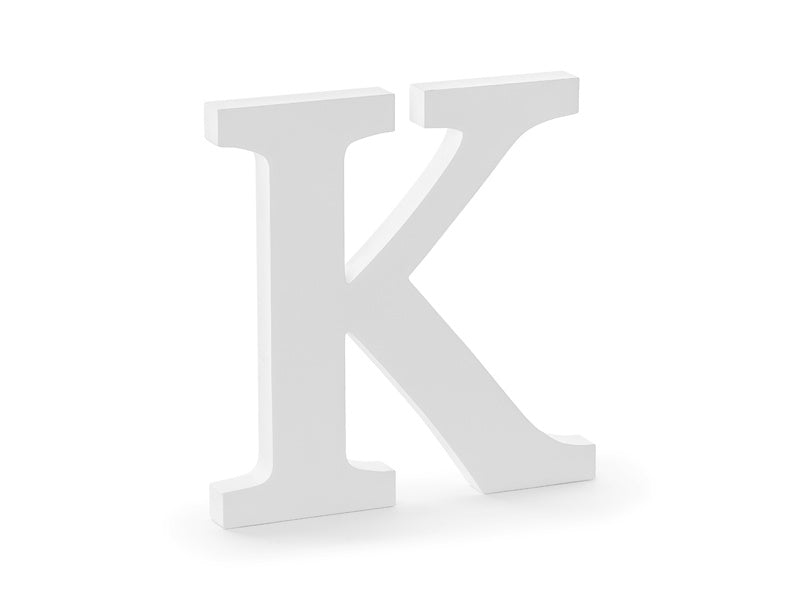 Witte Letter K Hout 20cm van Partydeco koop je bij Partywinkel