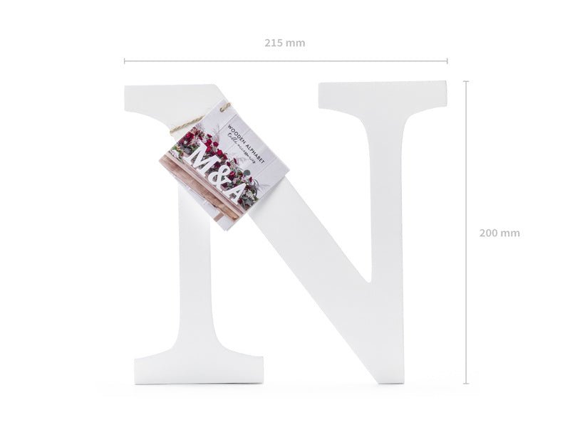 Witte Letter N Hout 21,5cm van Partydeco koop je bij Partywinkel