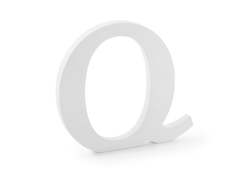 Witte Letter Q Hout 22,5cm van Partydeco koop je bij Partywinkel