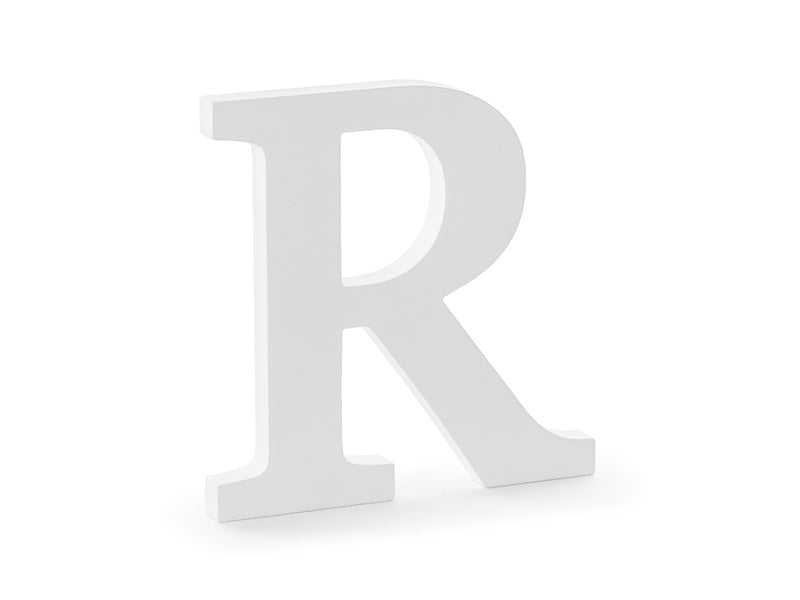 Witte Letter R Hout 20cm van Partydeco koop je bij Partywinkel