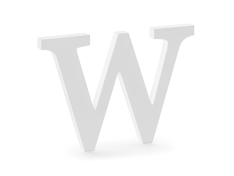 Witte Letter W Hout 16,5cm van Partydeco koop je bij Partywinkel