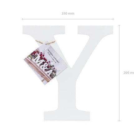 Witte Letter Y Hout 20cm van Partydeco koop je bij Partywinkel