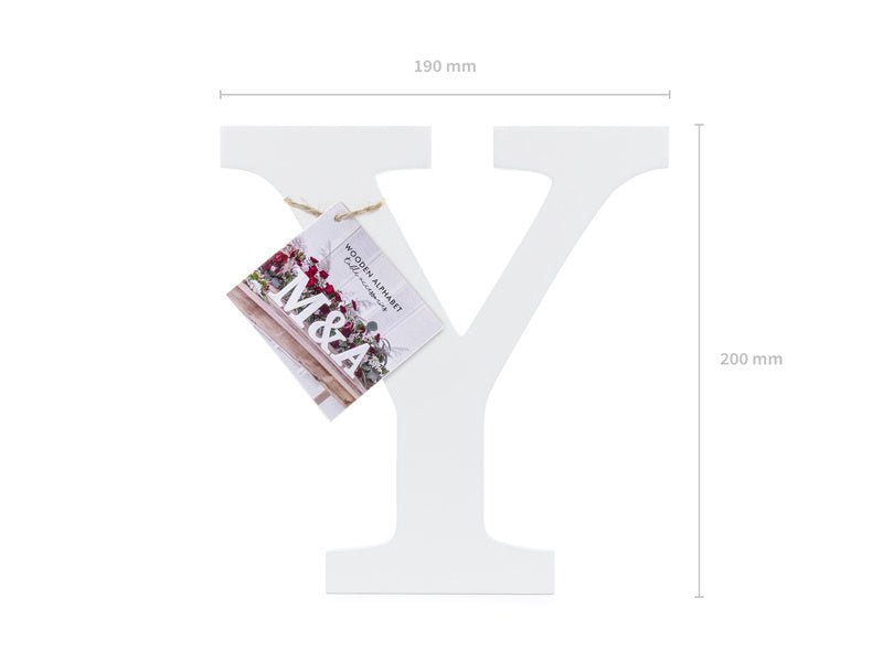 Witte Letter Y Hout 20cm van Partydeco koop je bij Partywinkel