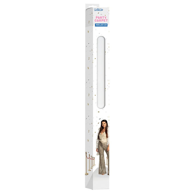 Witte Loper 60cm 4,5m van Boland koop je bij Partywinkel