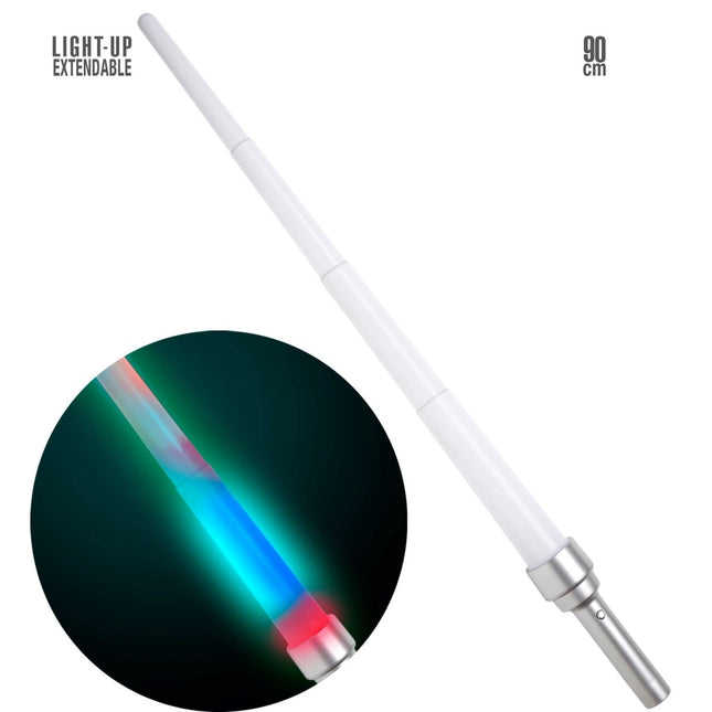 Witte Nep Zwaard Met Licht 90cm van Widmann koop je bij Partywinkel