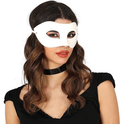 Witte Oogmasker Beschilderbaar van Fiestas Guirca koop je bij Partywinkel