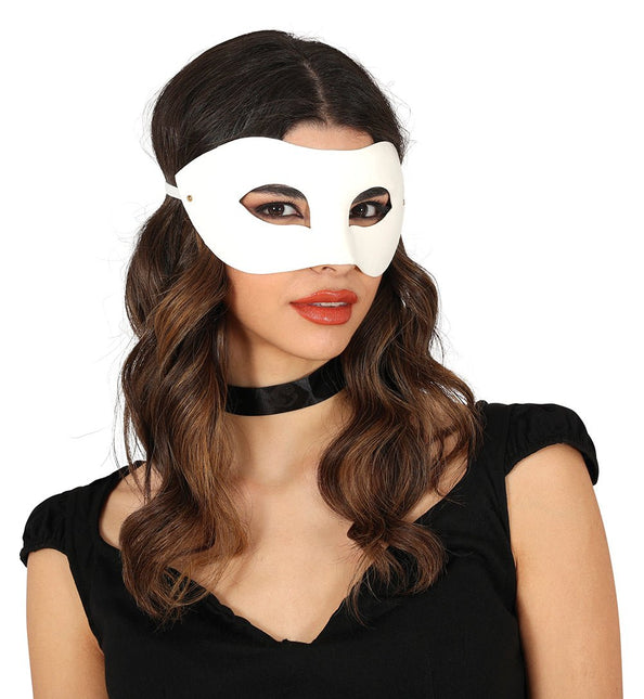 Witte Oogmasker Beschilderbaar van Fiestas Guirca koop je bij Partywinkel