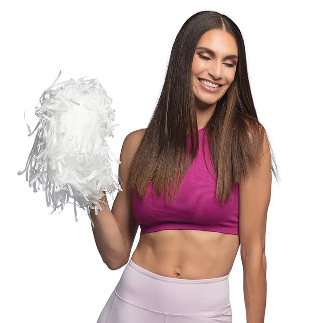 Witte Pompom 34cm van Boland koop je bij Partywinkel