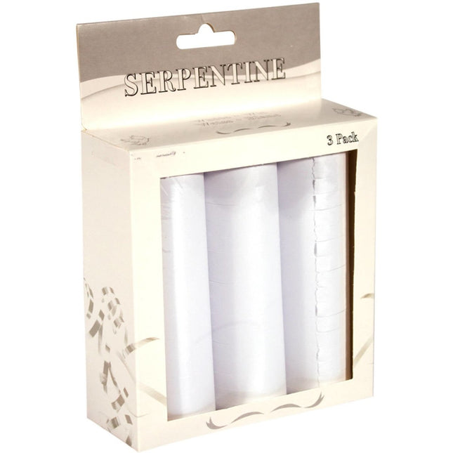 Witte Serpentine 3st van Folat koop je bij Partywinkel