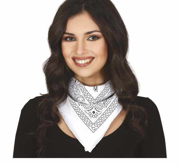 Witte Sjaal Bandana van Fiestas Guirca koop je bij Partywinkel