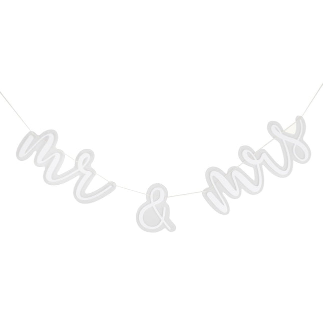 Witte Slinger Mr & Mrs 2m van Ginger Ray koop je bij Partywinkel