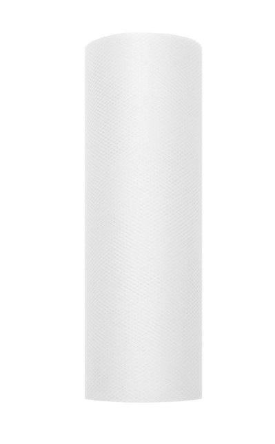 Witte Tule Rol 15cm 9m van Partydeco koop je bij Partywinkel