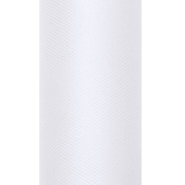 Witte Tule Rol 8cm 20m van Partydeco koop je bij Partywinkel