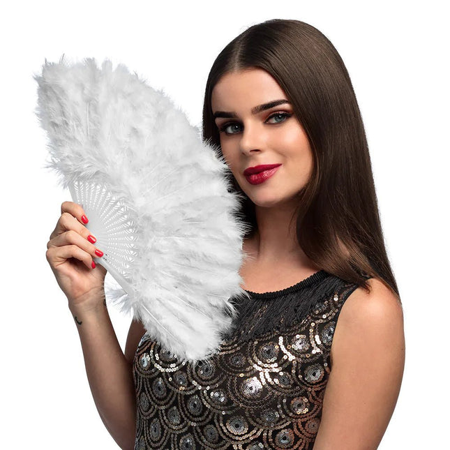 Witte Waaier 23cm van Boland koop je bij Partywinkel