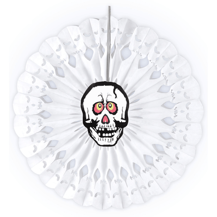 Witte Waaier Schedel 50cm van Widmann koop je bij Partywinkel