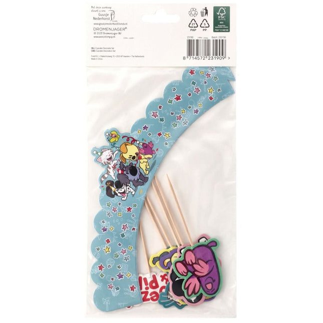Woezel En Pip Cupcake Toppers 6st van Folat koop je bij Partywinkel