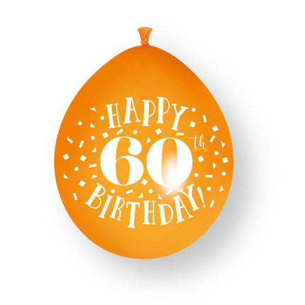 10ct Happy 60th Birthday 23cm Latex Balloons