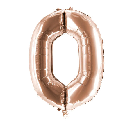 0 Year Number Balloon Rose Gold Empty 85 cm