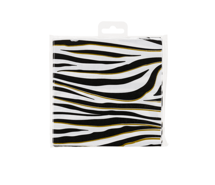 Zebra Servetten 16cm 16st van Paper Dreams koop je bij Partywinkel