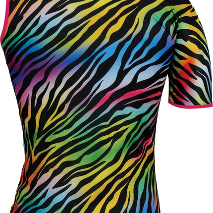 Zebra Shirt Gekleurd Dames van Fiestas Guirca koop je bij Partywinkel