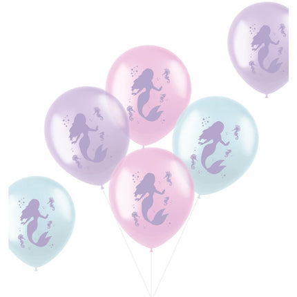 Zeemeermin Ballonnen 33cm 6st van Folat koop je bij Partywinkel