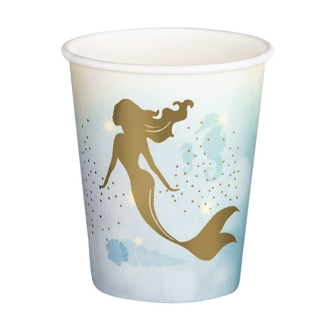 Zeemeermin Bekers Papier 210ml 10st van Boland koop je bij Partywinkel