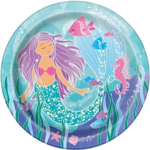 Zeemeermin Borden 23cm 8st van Unique koop je bij Partywinkel