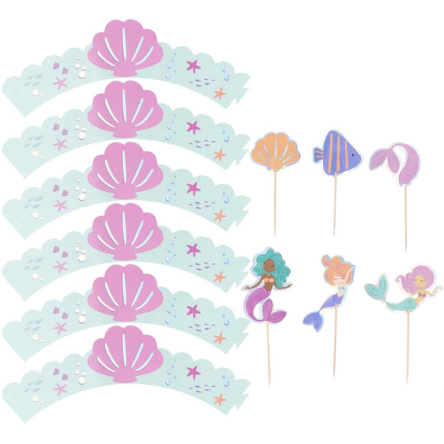 Zeemeermin Decoratie Set 6st van Folat koop je bij Partywinkel